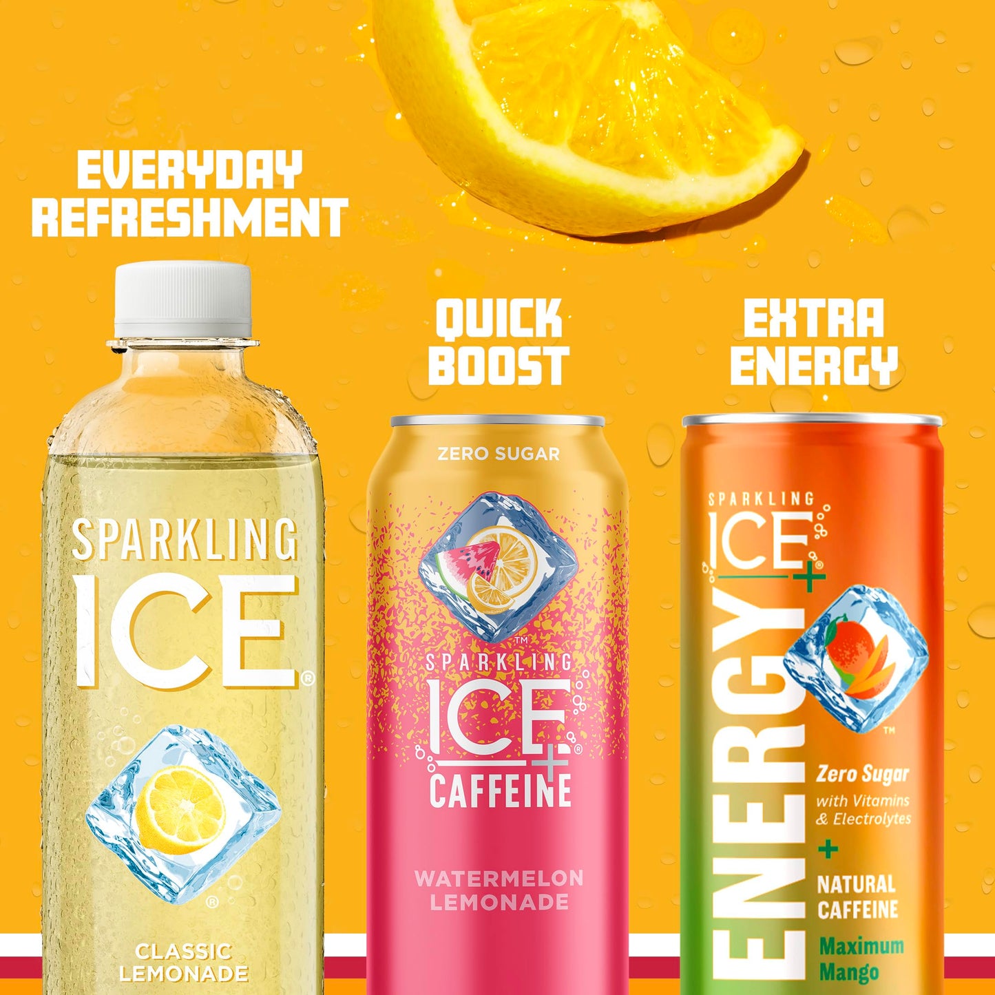 Sparkling Ice Classic Lemonade Sparkling Water, Zero Sugar, 17 Fl Oz (Pack of 12)