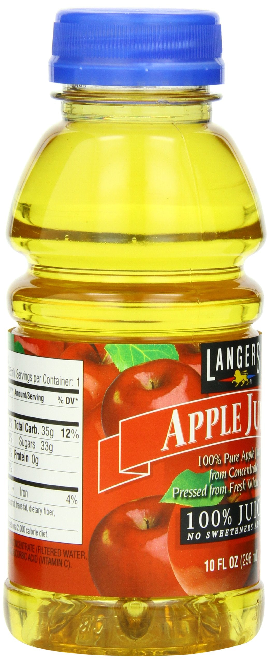 Langers 100% Juice, Apple, 10 Ounce (Pack Of 12)