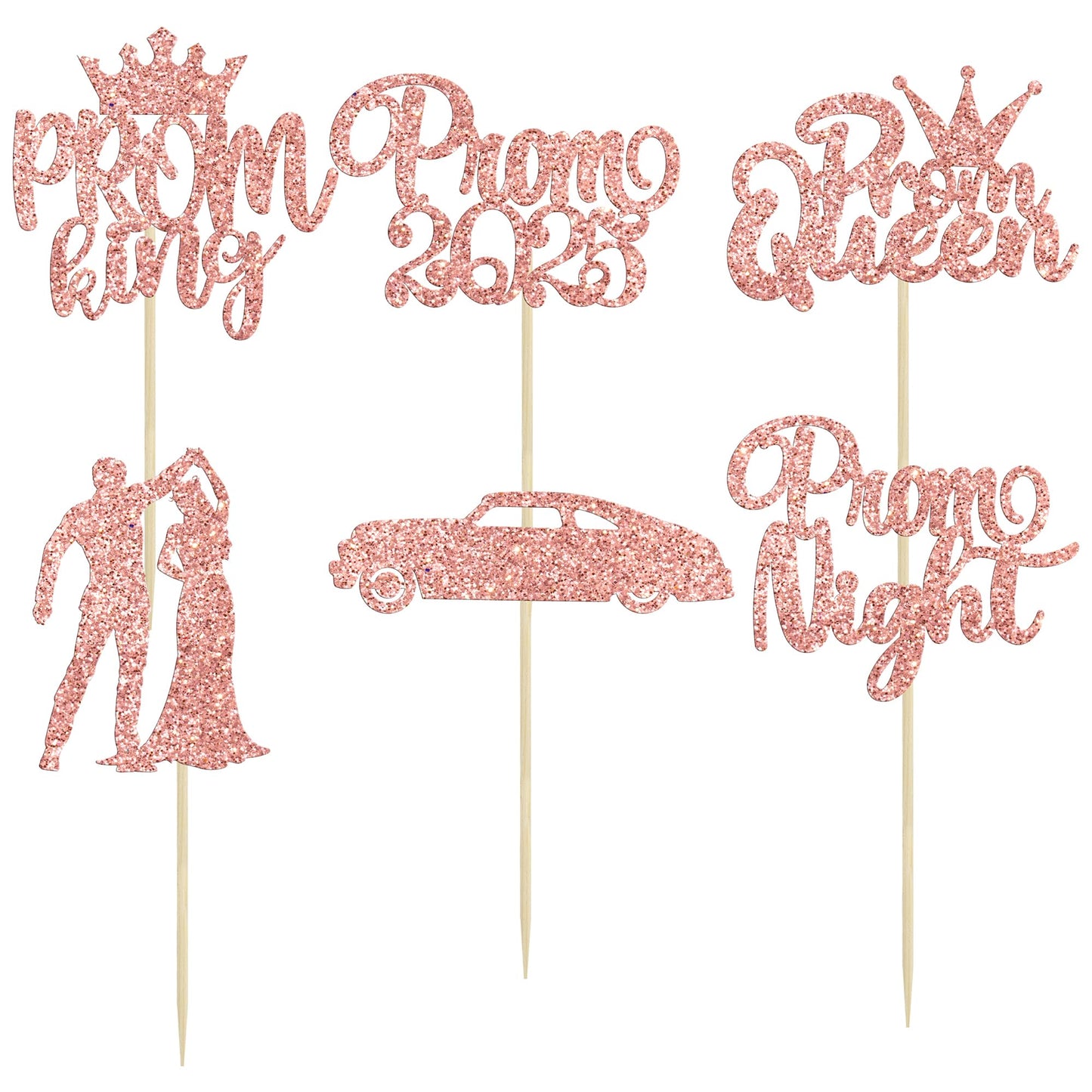 Gyufise 24Pcs Prom Cupcake Topper 2025 Prom Cake Topper For Party 2025 Prom Graduation Cupcake Topper 2025 Graduation Party Deco