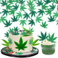 ZHUOWEISM Cupcake Toppers, 60 PCS Edible Pot Leaf Design 7, Standard Size, Birthday Party Decorations