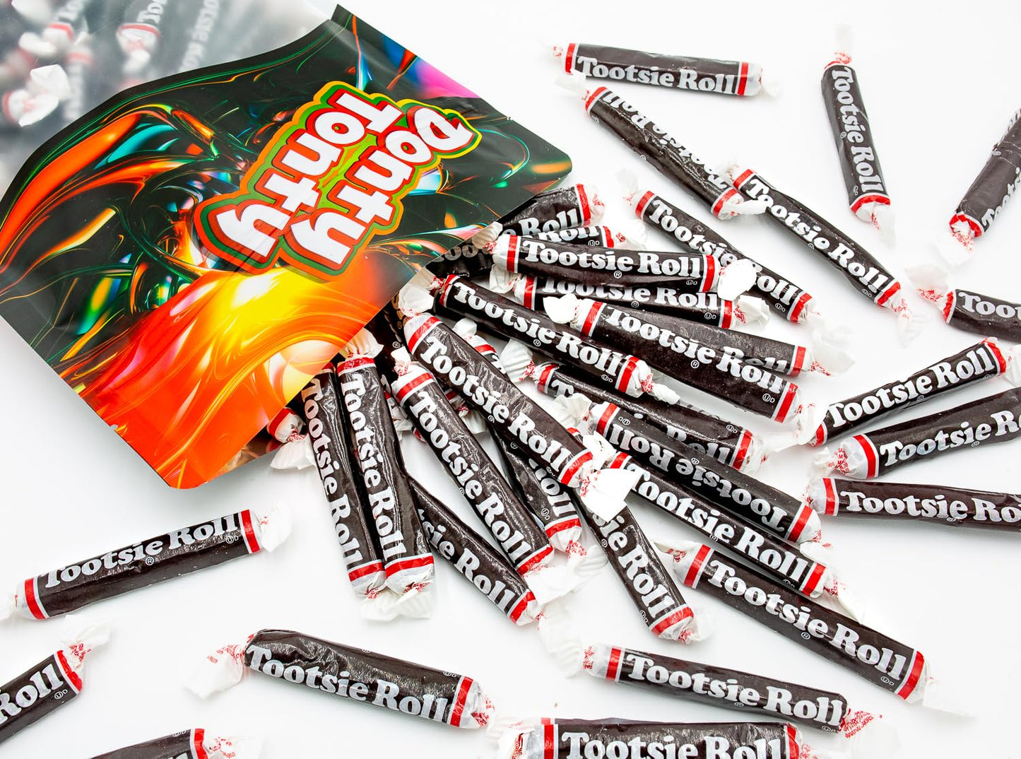 Tootsie Rolls Juniors Taffy Candy 2 Lb - Bulk Tootsie Rolls Candy Bag, Individually Wrapped, Gluten-Free Candy, Chocolate Chewy