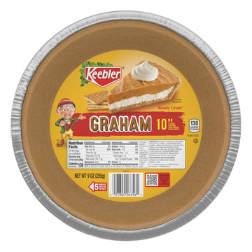 Keebler Ready Crust 10-Inch Graham Cracker Pie Crust, Premade Pie Crust For Baking And No-Bake, 9 Oz