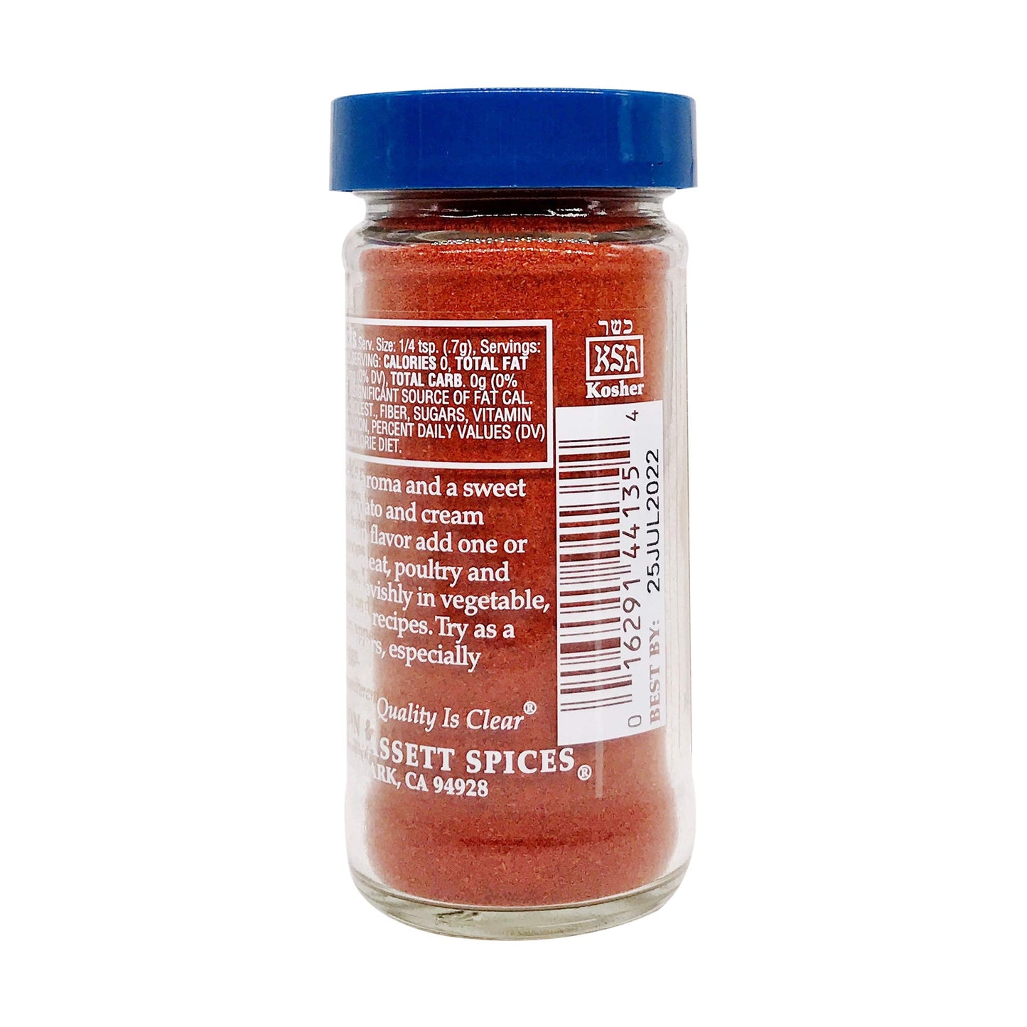 Morton & Bassett Paprika, 2-Ounce Jar, Spice for Cooking and Seasoning, Pack of 1