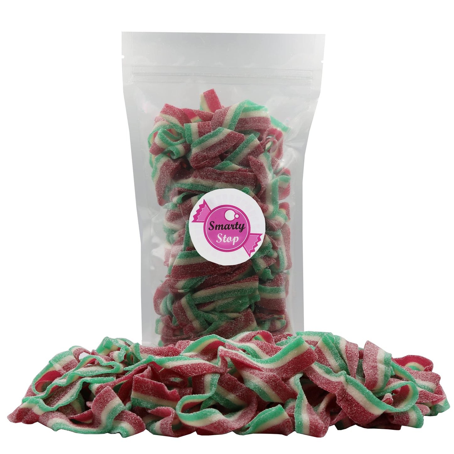 Smarty Stop Sour All Flavor Gummy Belts Candy 1 Pound (Watermelon)