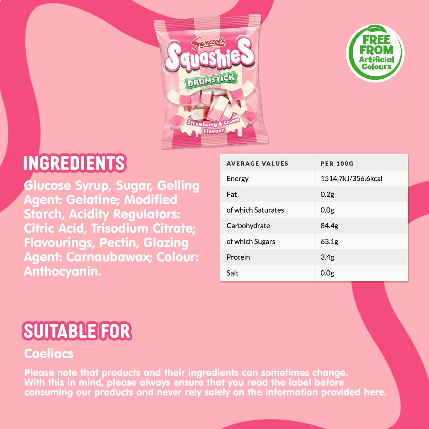 Swizzels Squashies Strawberry & Cream 120G