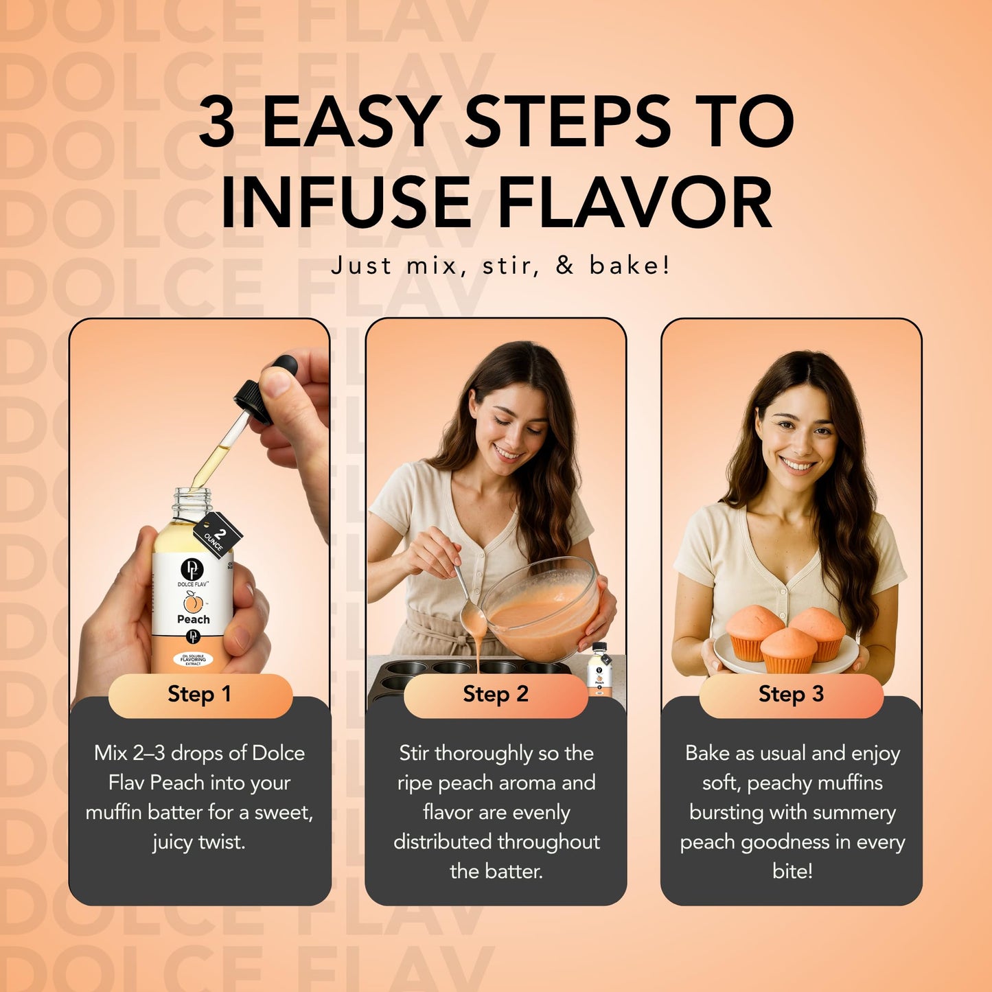 Dolce Foglia Peach Flavoring Oil - Multipurpose 8 Oz. for Baking, Candy Making, Lip Balm, Ice Cream