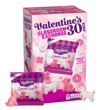 MOTHER'S Limited Batch Puppy Love Frosted Cookies 30 count box of 0.5oz bags, Valentine's Classroom Exchange - 15oz / 425g