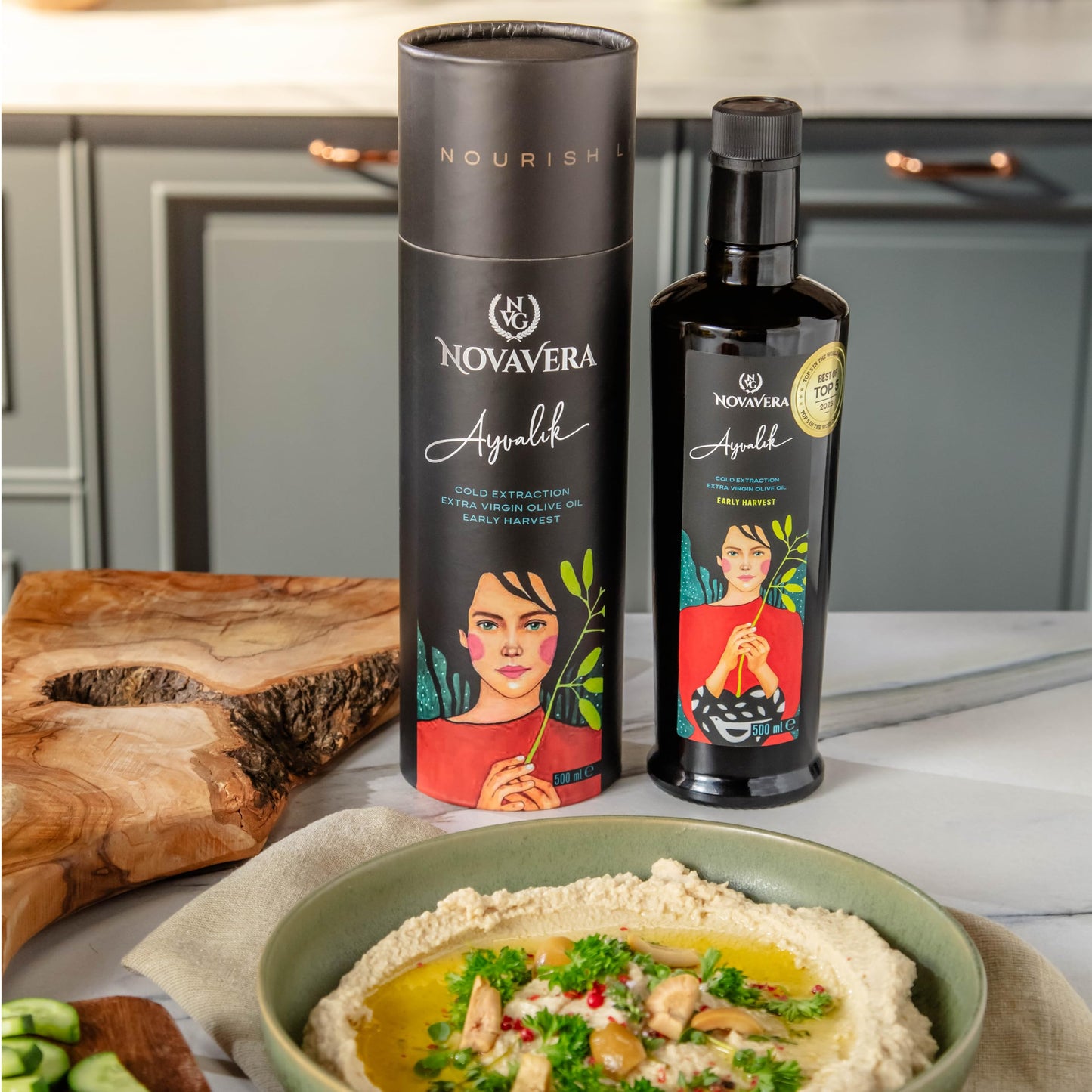 Nvg Novavera Ayvalik High Polyphenol Rich Olive Oill, Delicate & Fruity With Fresh Notes Of Green Apple, Evoo World Ranking Top