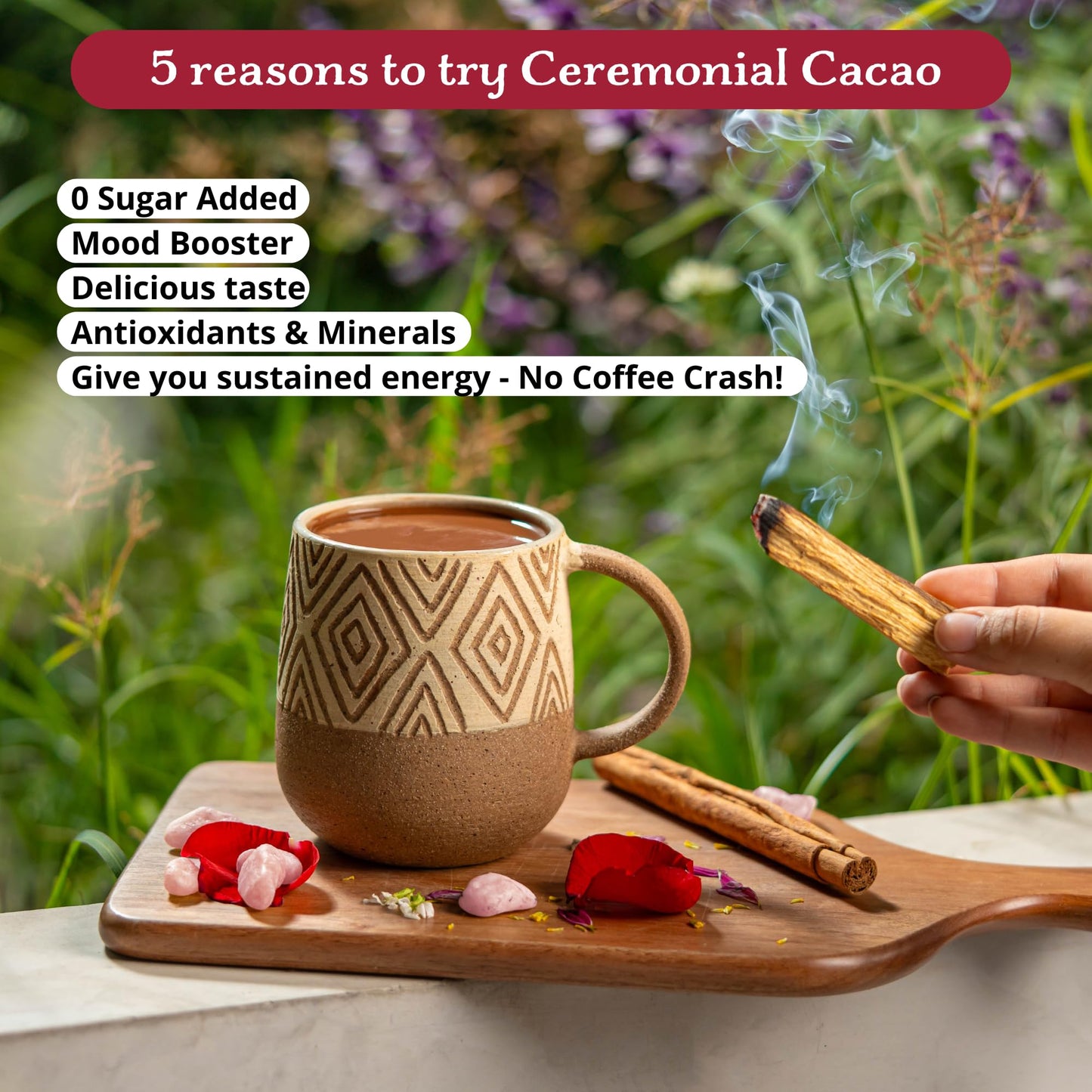 Cacao Adventures Ceremonial Grade Cacao | 100% Pure | Dairy Free & Vegan | Unsweetened | Tropical Desert | 8 Oz