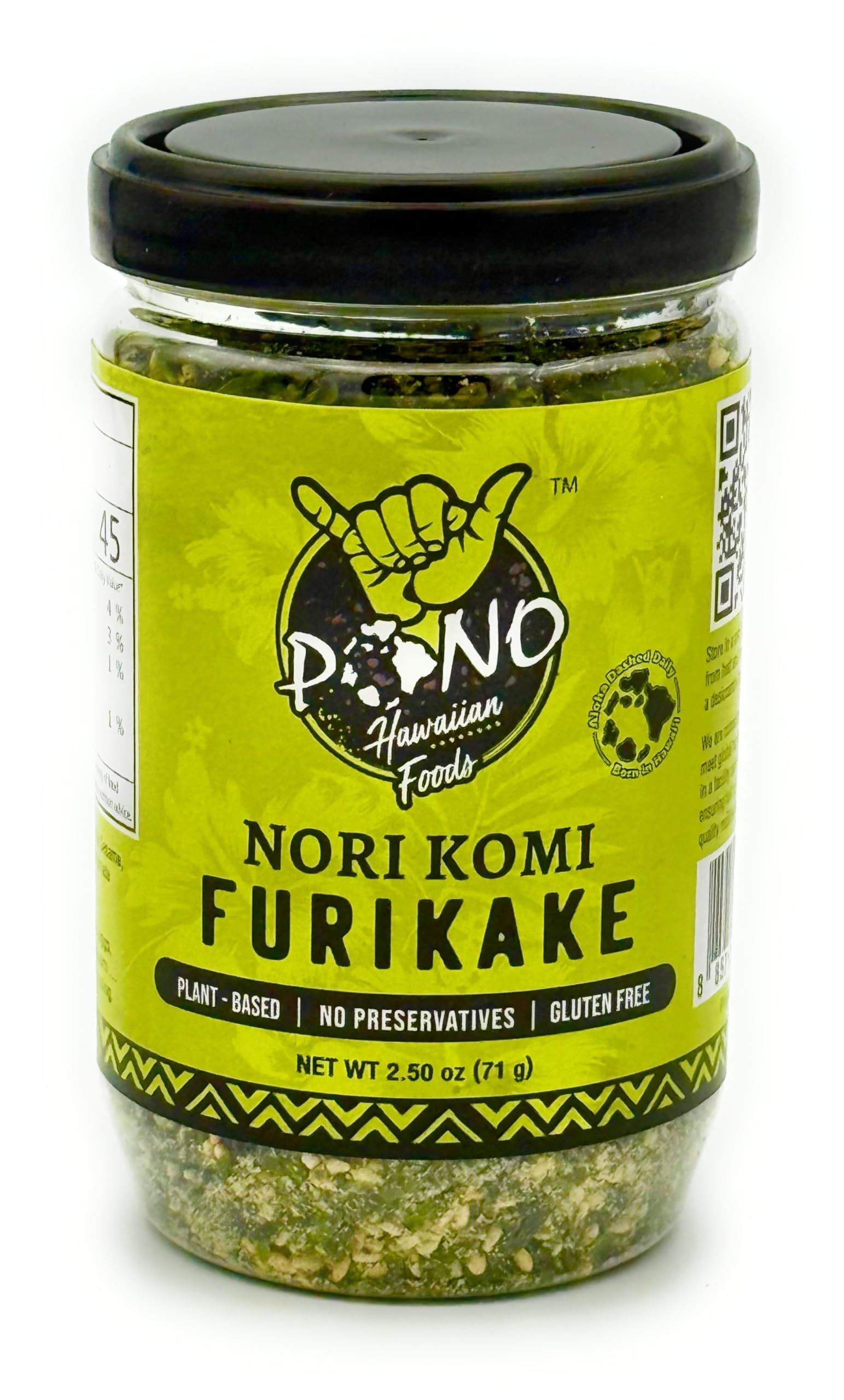 Pono Hawaiian Nori Komi Furikake Rice Seasoning - Gluten-Free, Non-GMO, 2.5 oz