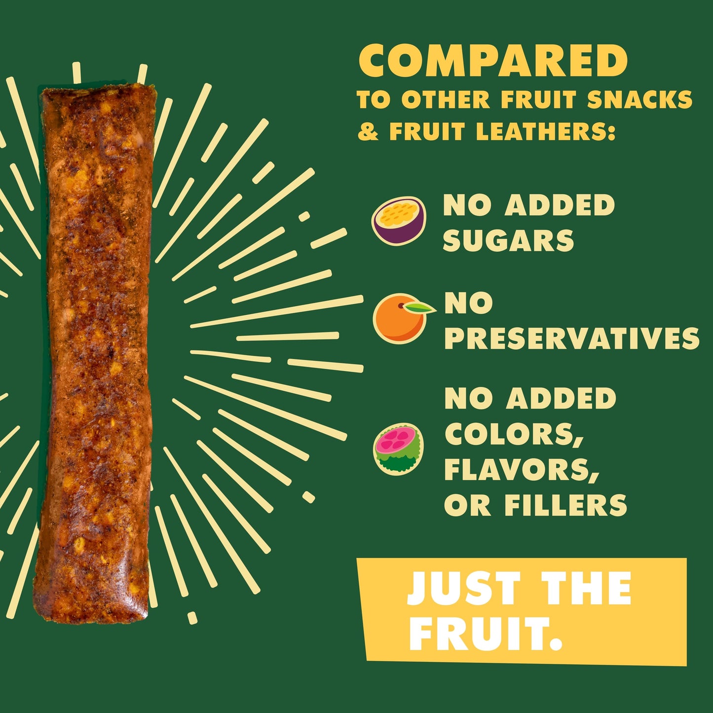 Solely - Organic Mango Fruit Jerky - 12 Individually Wrapped Fruit Strips - Fruit Leather Made From Dried Fruit - Healthy Snacks