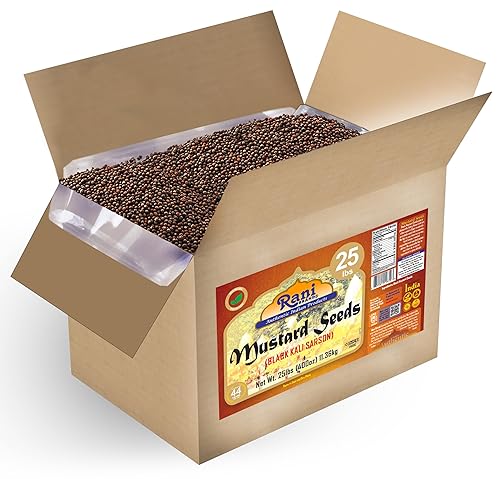 Rani Black Mustard Seeds Whole Spice (Kali Rai) 400Oz (25Lbs) 11.36Kg Bulk Box ~ All Natural | Gluten Friendly | Non-Gmo | Vegan