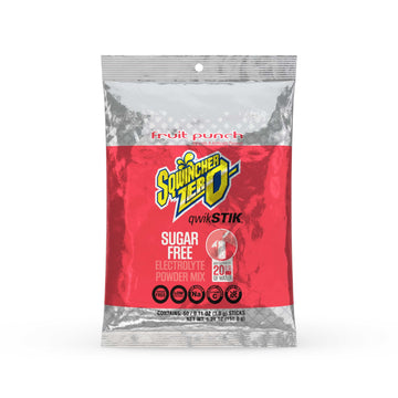 Sqwincher Zero Qwik Stik, Sugar Free, Low Calorie, Low Sodium Electrolyte Replacement Powder Hydration Drink Mix, Fruit Punch, 0