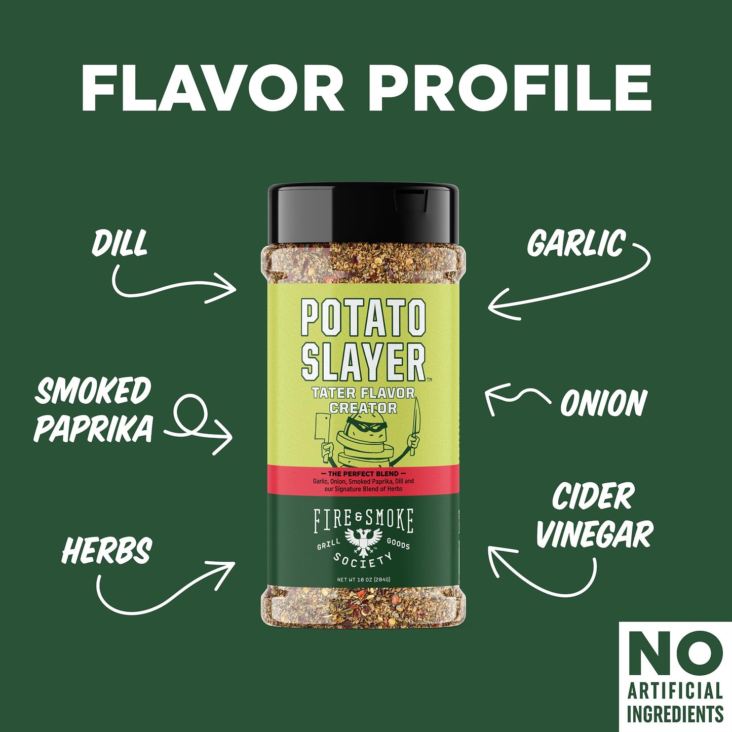 Fire & Smoke Society Potato Slayer Vegetable Seasoning | BBQ Seasonings and Rubs for Grilling | Potato Seasoning, French Fry Sea