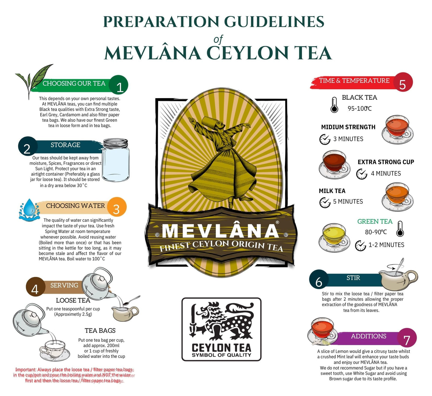 MEVLÂNA Pure Ceylon Loose Leaf Black Tea | Premium OP 1 Grade | 16 Ounce (454g) | Naturally Fresh, Rich & Smooth Blend
