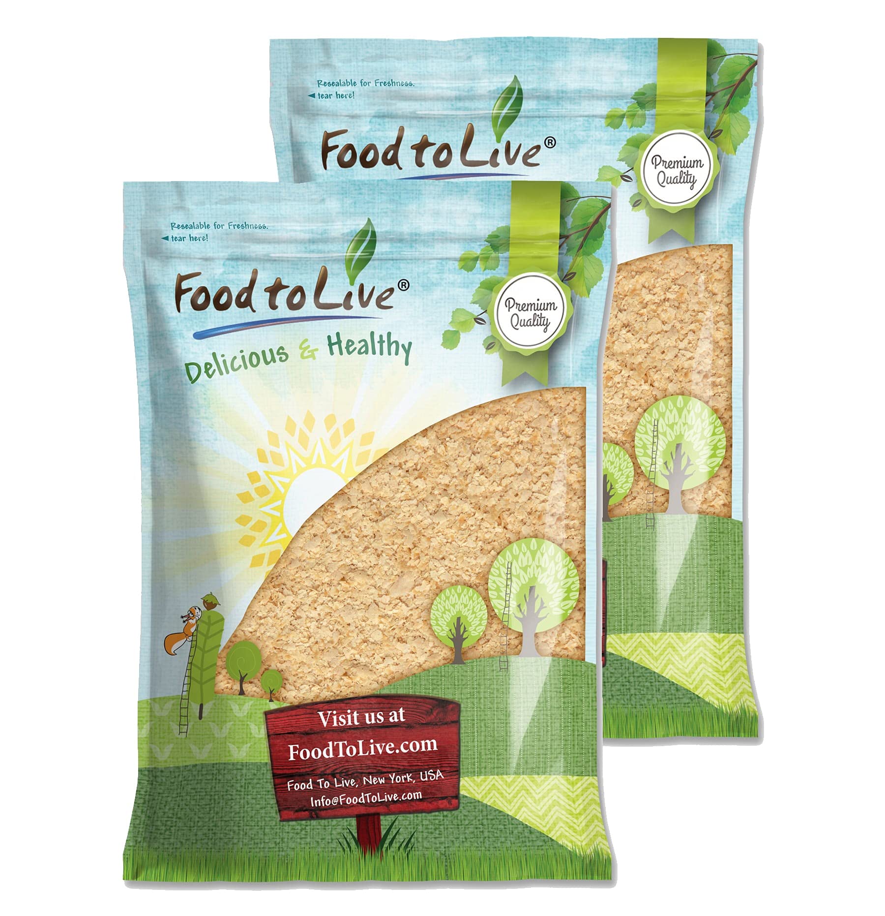 Food to Live Nutritional 10 Pounds Fortified Large Yeast Flakes, Fortified, Inactive, Unsweetened, Vegan Thickener. Good Source 