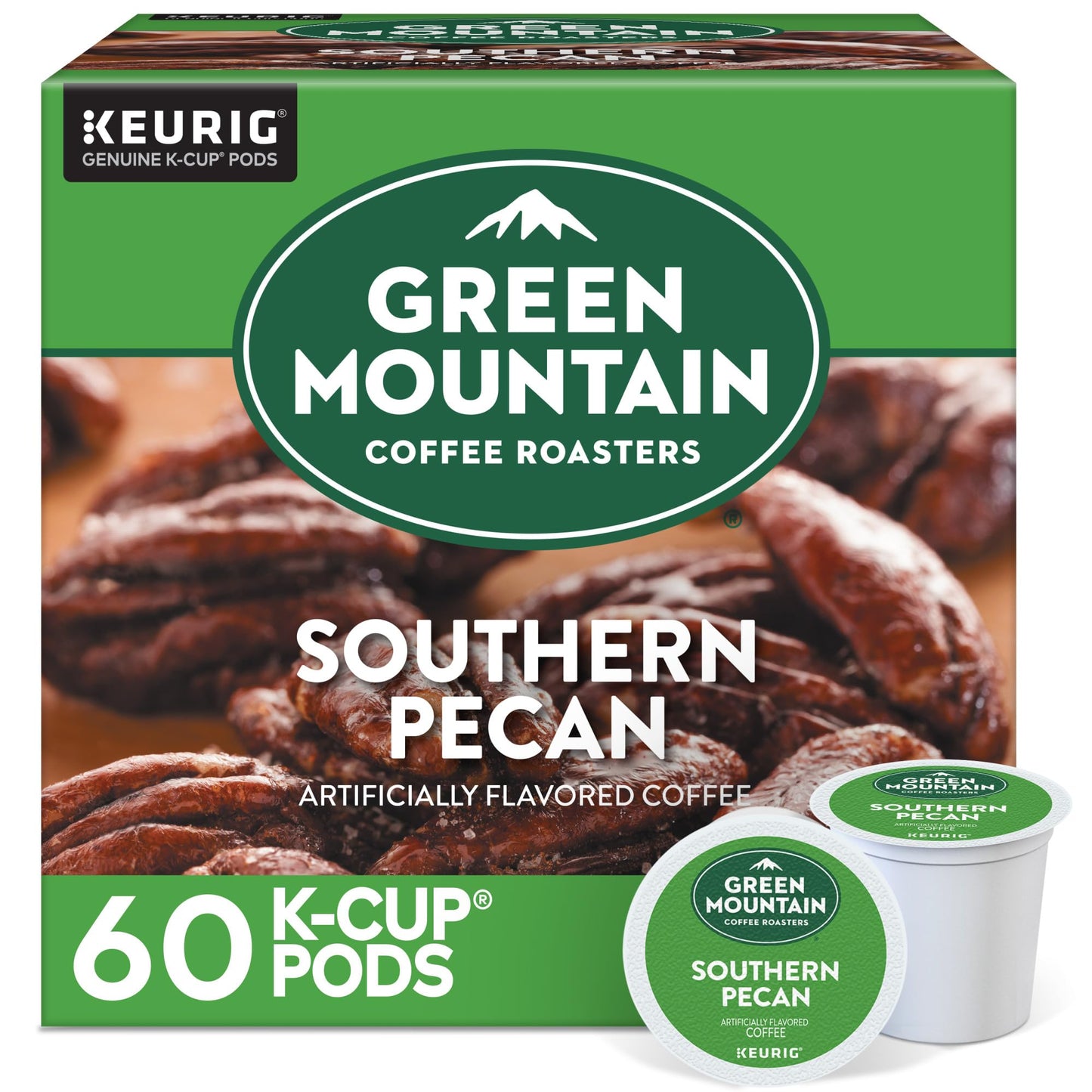 Green Mountain Coffee Roasters Southern Pecan Keurig Single-Serve K-Cup pods, Light Roast Coffee, 60 Count (6 Packs of 10)