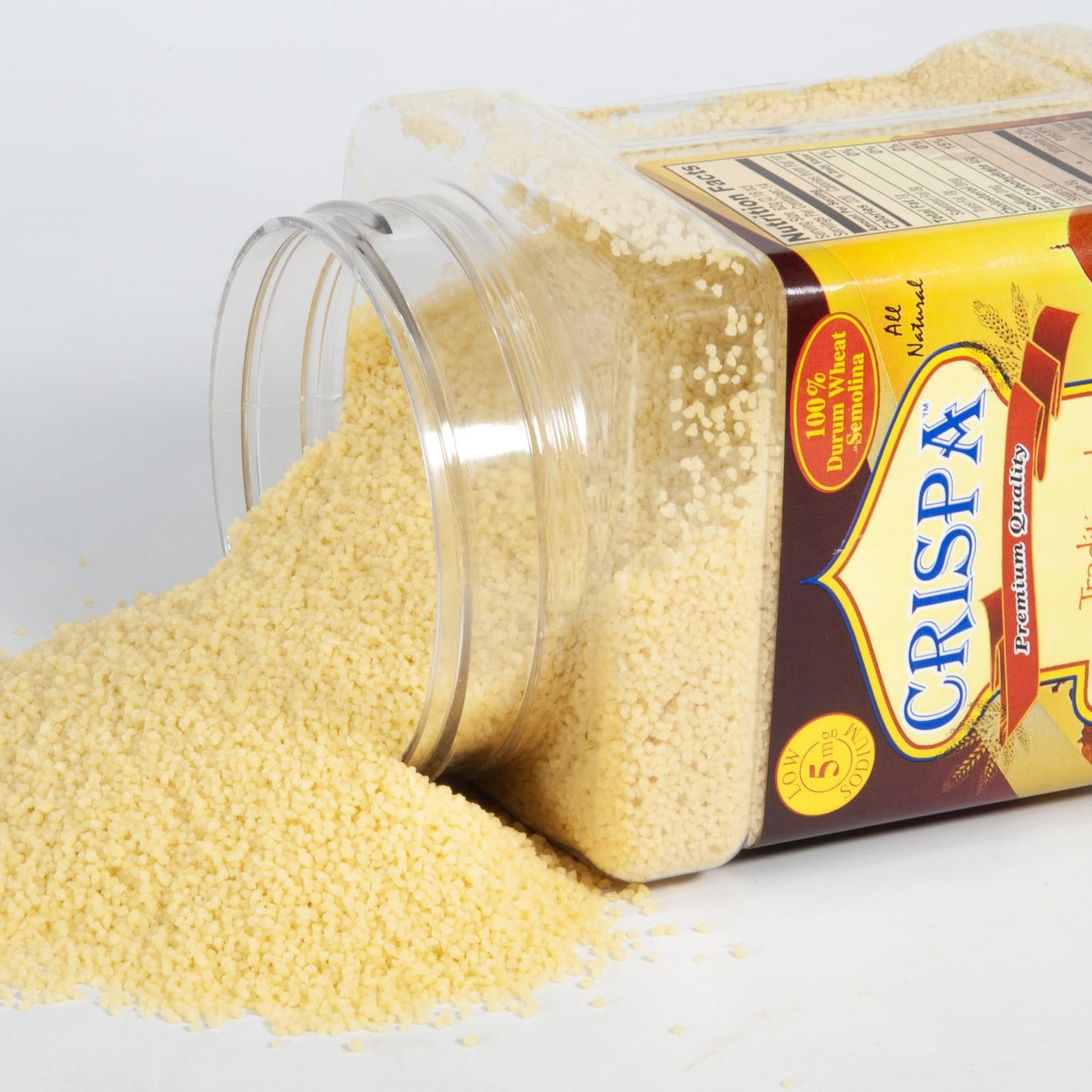 Crispa Premium Quality Traditional Medium Couscous - 32 Oz (2Lb), All Natural Durum Wheat Semolina, Low In Fat Having No Cholest