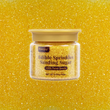 Yellow Sanding Sugar Sprinkles, Food Grade 150g, Edible Sprinkles for cupcake decorating, Cake Toppers, Sprinkles Decoration, Ic