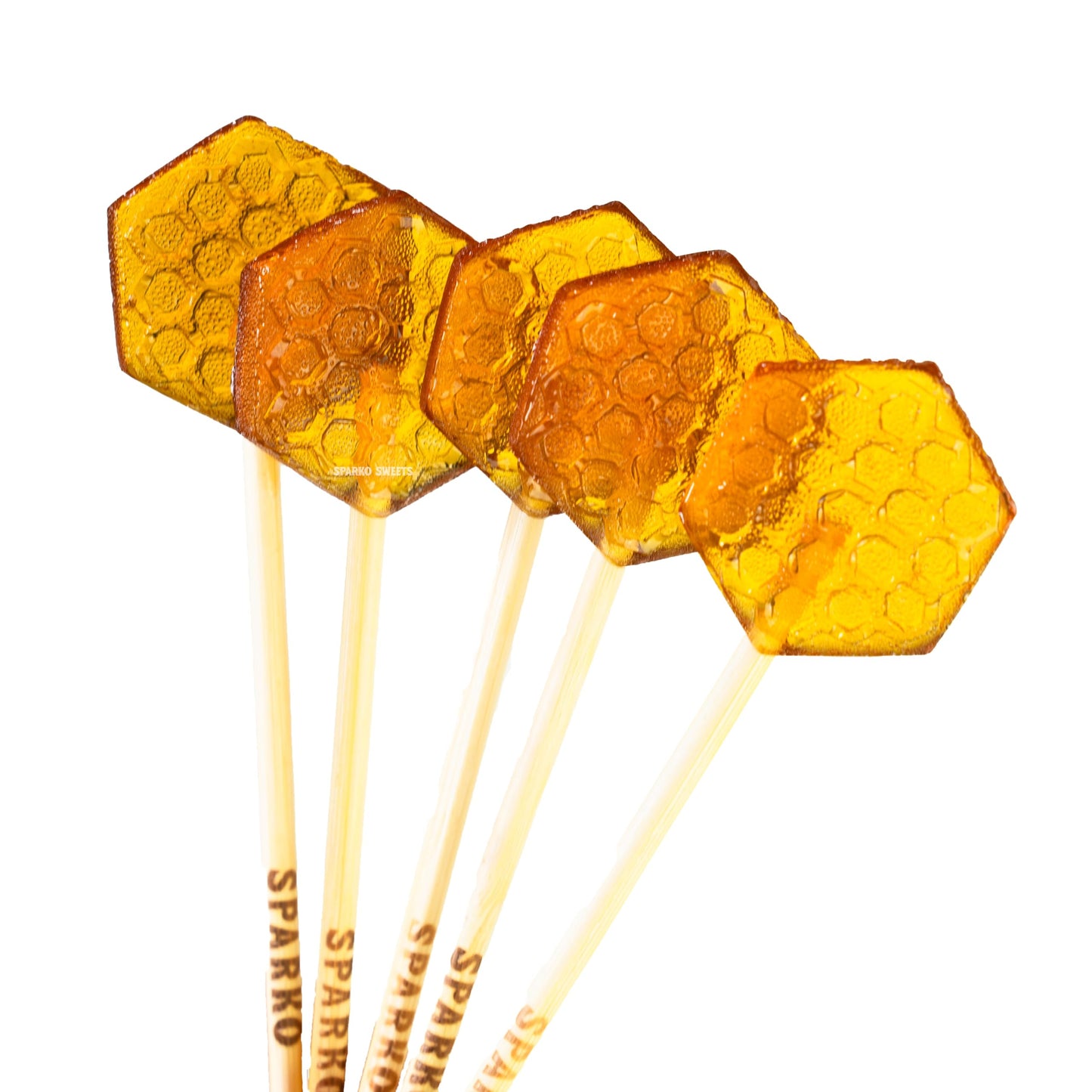 Sparko Sweets Natural Honeycomb Lollipops, Made In Usa, No Artificial Ingredients, No Corn Syrup, 16 Pieces, 1.3-Inch Diameter, 1.5 Lbs, Gold – Ideal For Tea Stirrers, Sore Throat Remedy, And Gifts