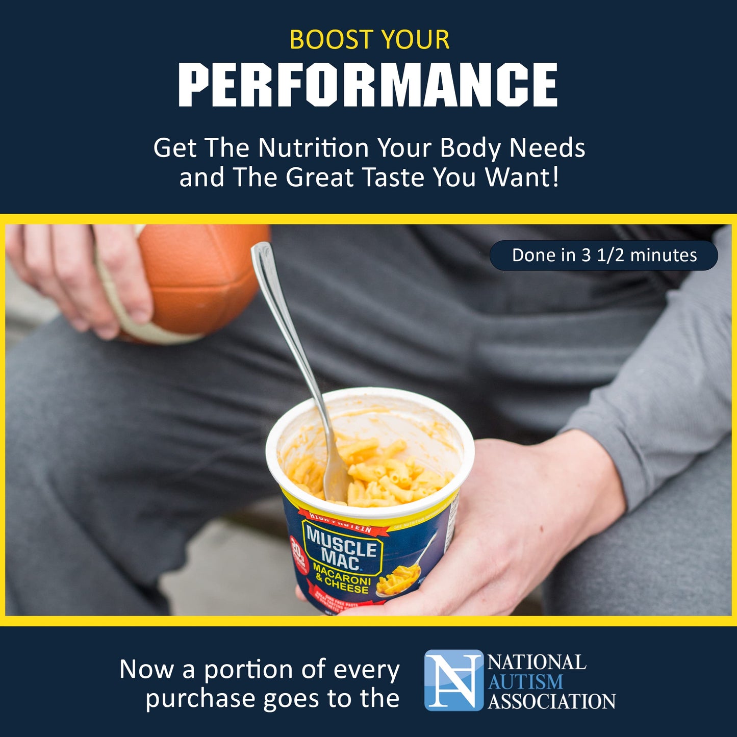 Muscle Mac Macaroni and Cheese Dinner with Real Cheese, Microwaveable, 20g of protein, 3.6 oz per cup (Pack of 12)