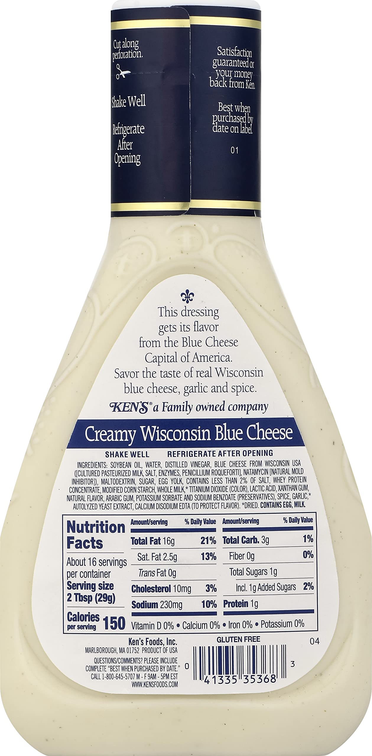 Ken'S Steak House Creamy Wisconsin Blue Cheese Dressing (16 Fl Oz (Pack Of 2))