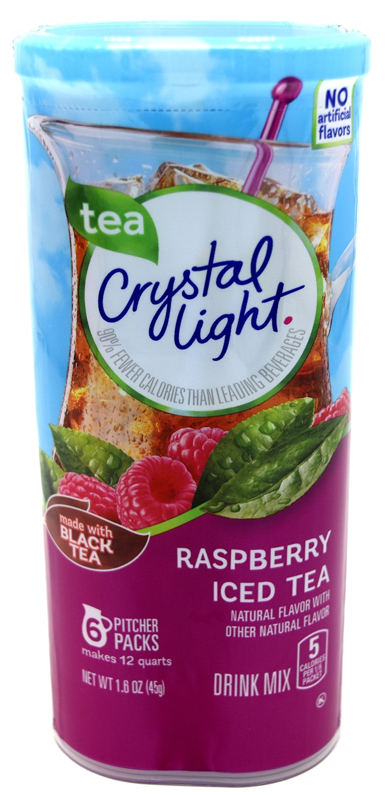 Crystal Light Raspberry Iced Tea Drink Mix, 12-Quart Canister (Pack Of 12)