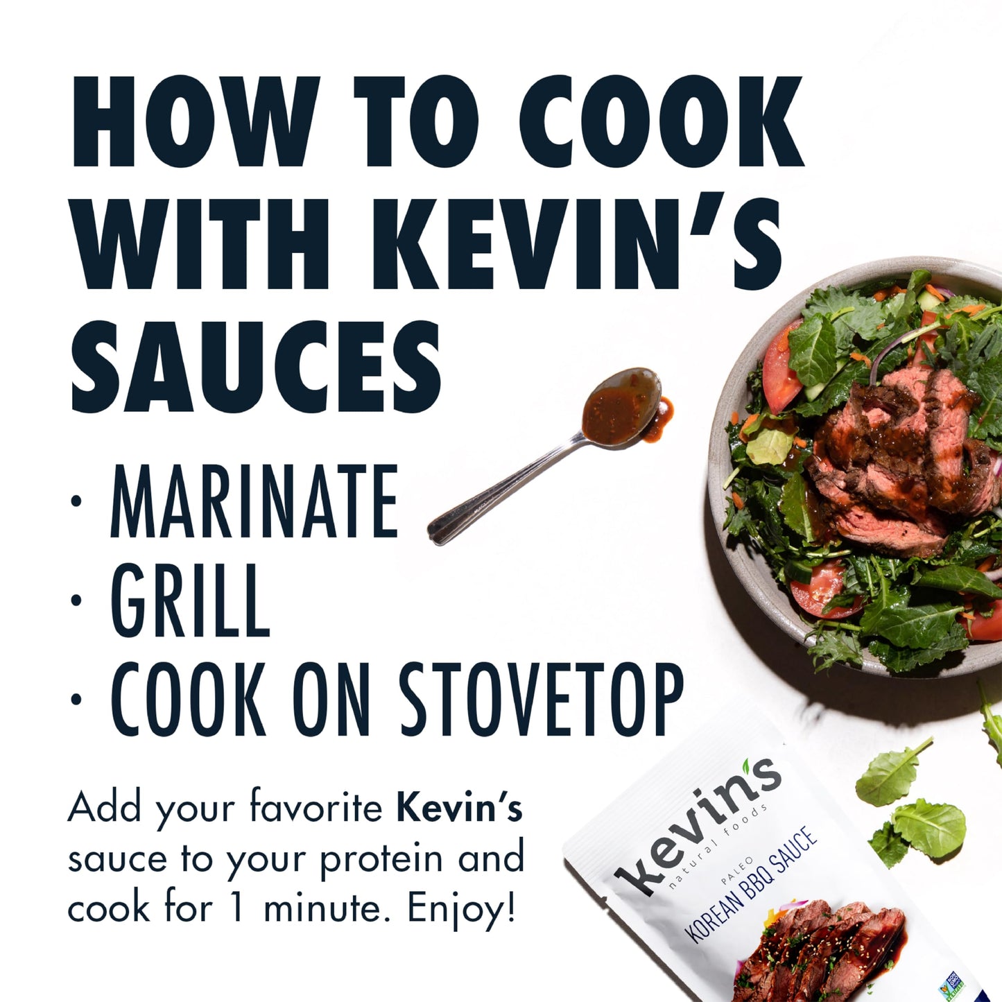 Kevin'S Natural Foods Korean Bbq Sauce - Paleo Simmer Sauce - Stir-Fry Sauce, Gluten Free, No Preservatives, Non-Gmo - 3 Pack (K