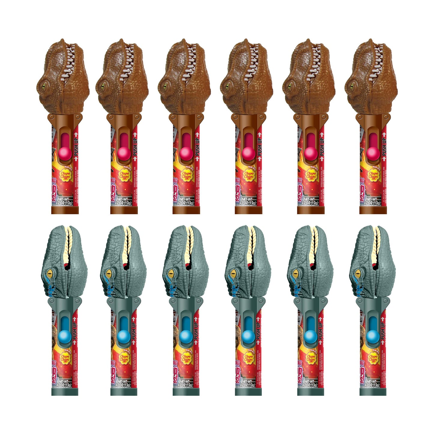 POPUPS! LOLLIPOP Jurassic World Lollipop Holder - Bulk Set of 12, Multicolor, Great Gift for Halloween & Jurassic Park Fans