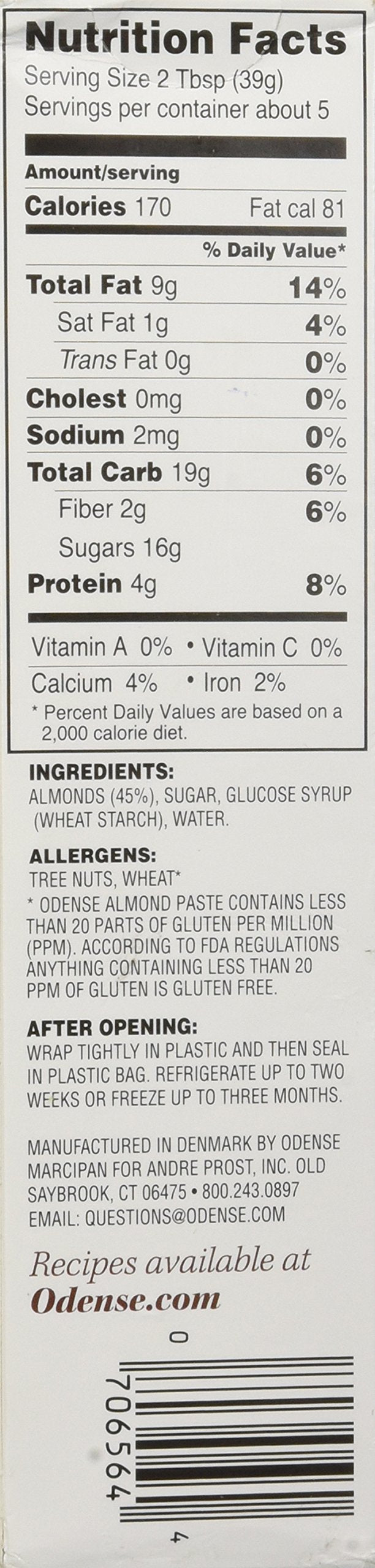 Odense Almond Paste, 7 Ounce Tube