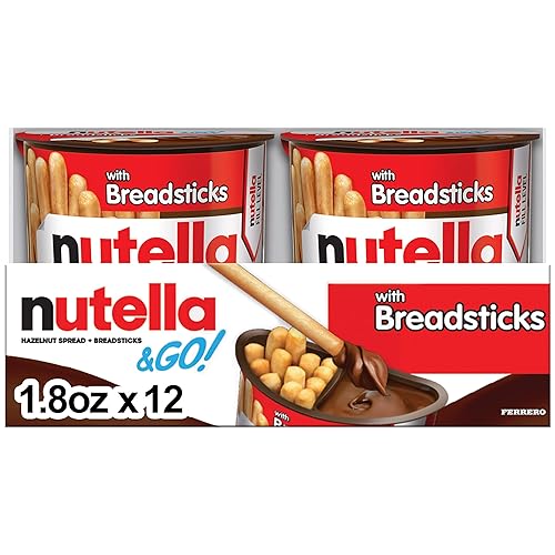 Nutella & GO! Hazelnut and Cocoa Spread with Breadsticks, 1.8 oz Each, Bulk 12 Pack