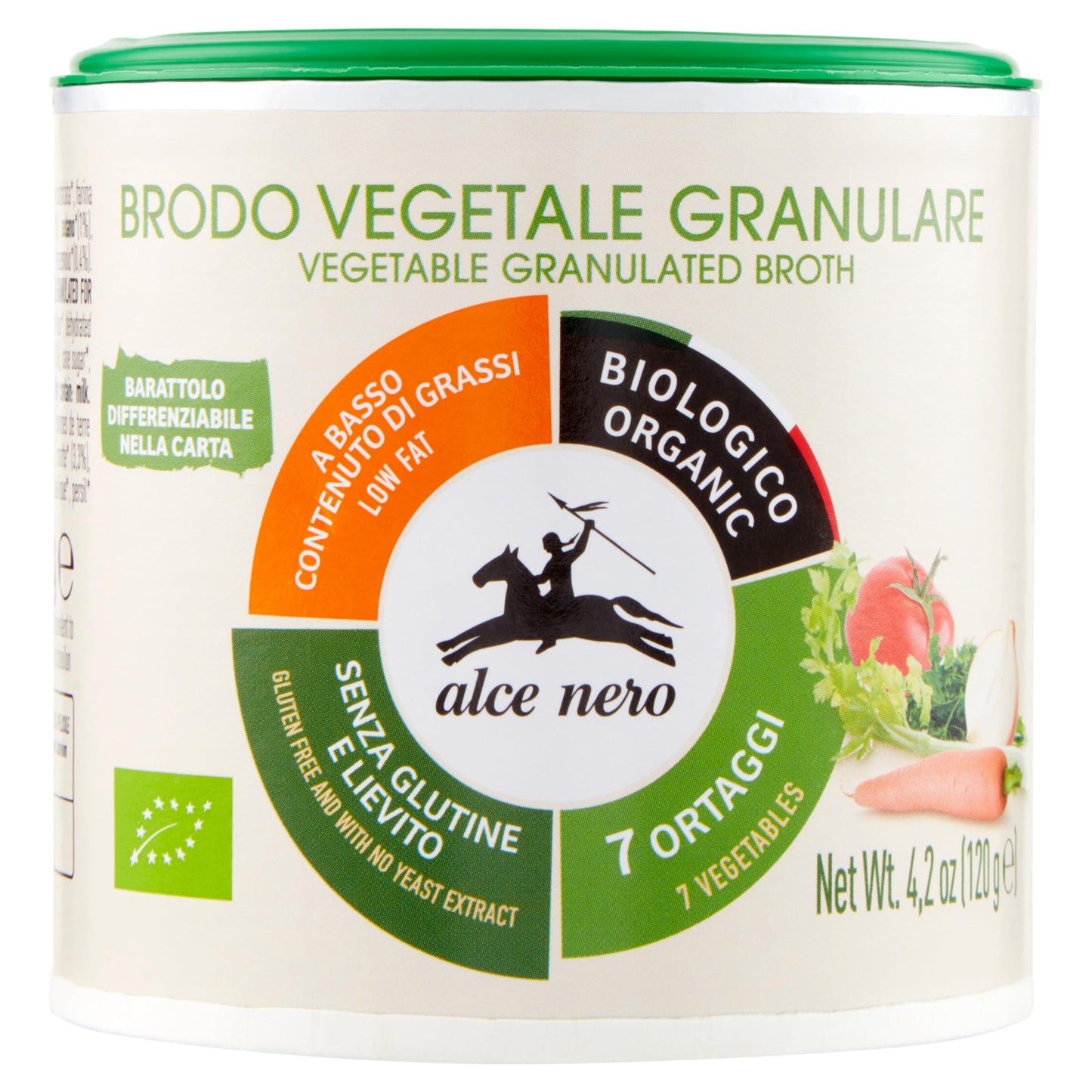 Alce Nero Organic Vegetable Broth Granules, 4.23 oz - Natural Flavor Enhancer for Soups & Stews