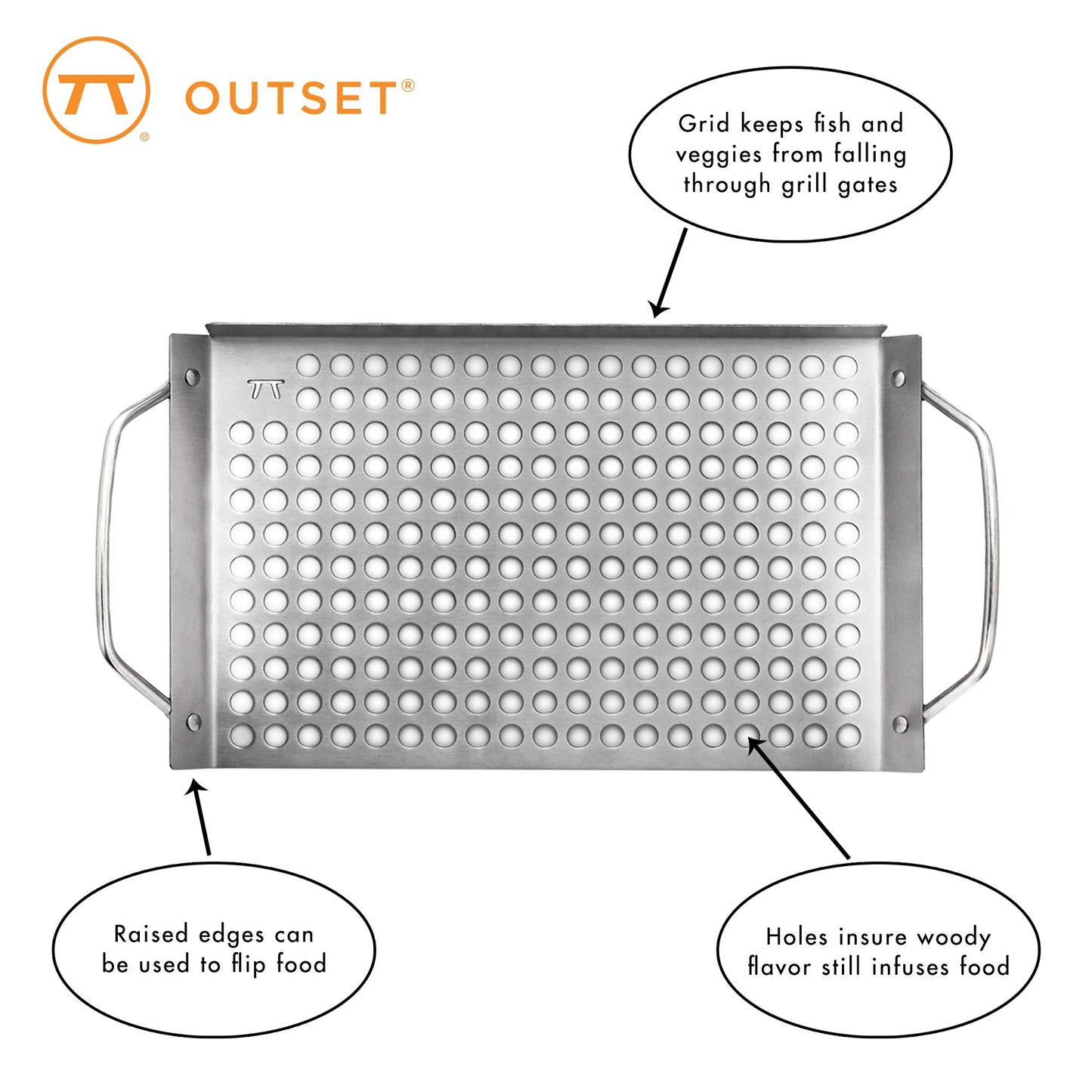 Outset 76631 Stainless Steel Grill Topper Grid, 11X7