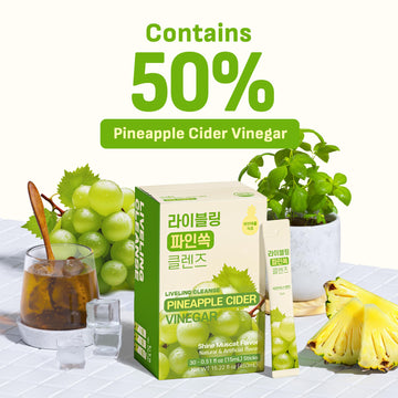 LIVELING Pineapple Cider Vinegar Drink Sticks – ShineMuscat Flavor, Sugar-Free, Low-Calorie, 30 Pack, 0.51 Fl Oz Each