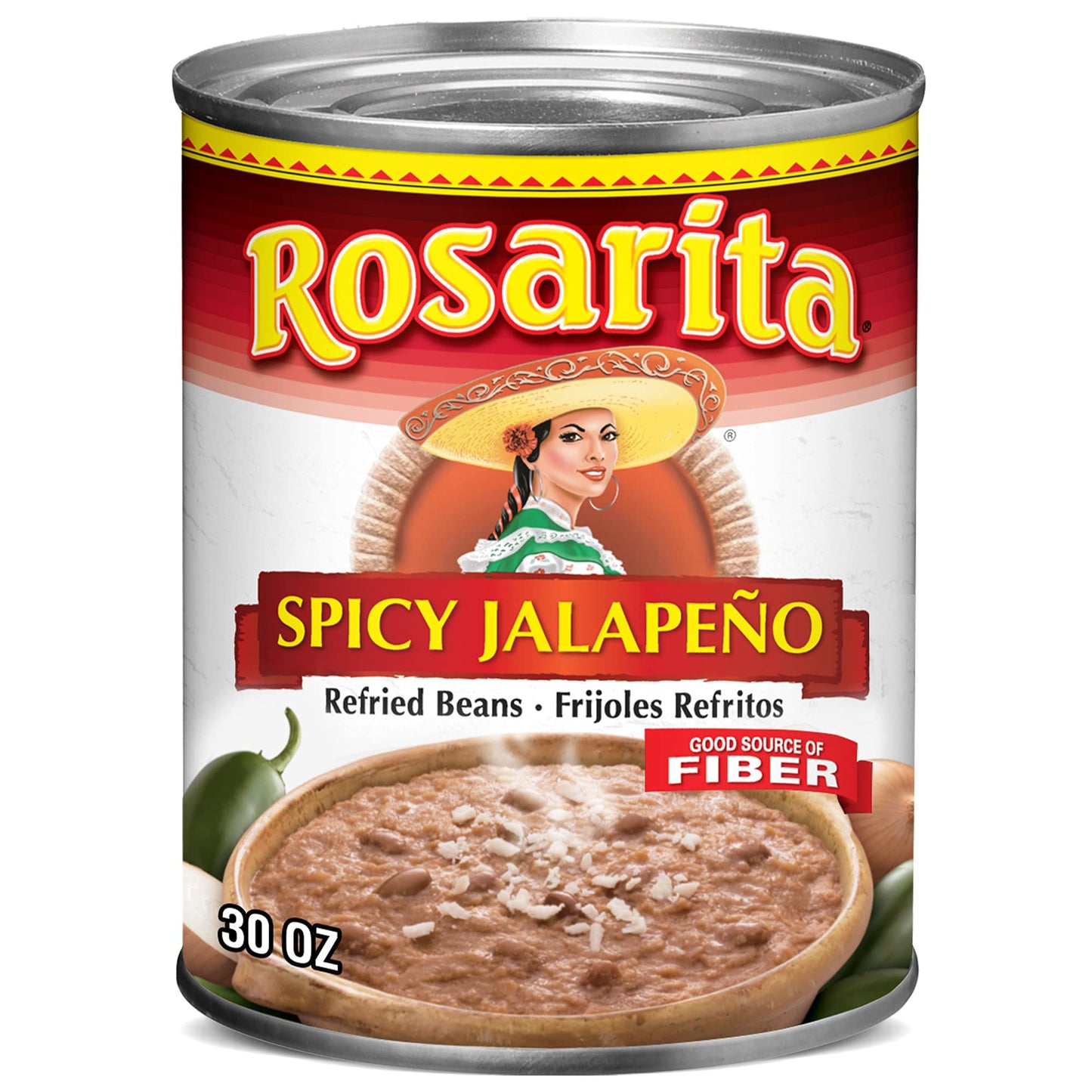 Rosarita Spicy Jalapeno Refried Beans, 30 Oz