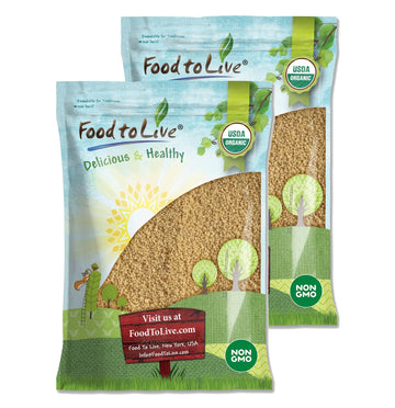 Food to Live - Organic Whole Wheat Couscous, 25 Pounds Non-GMO, Kosher, Raw, Vegan, Bulk