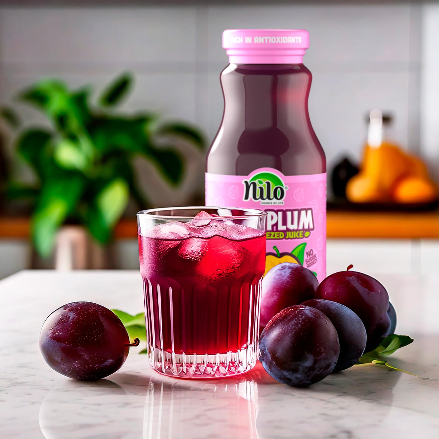 Nilo Plum Juice | 100% Squeezed Plum Ciruela | No Sugar Added | Non Gmo | Not From Concentrate | 8.45 Oz (Pack Of 12)