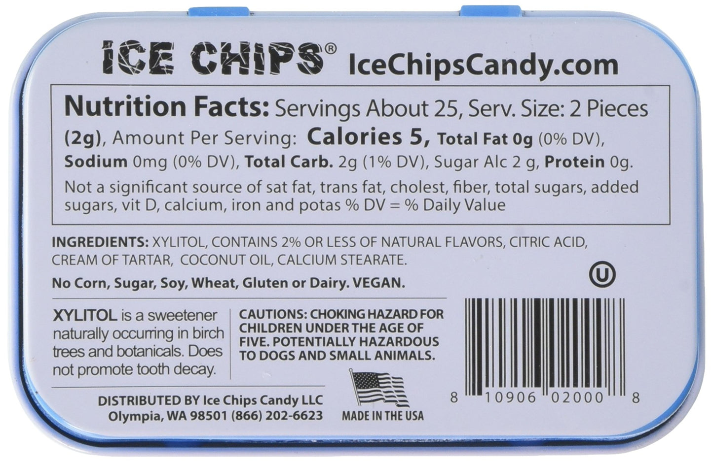 ICE CHIPS Candy Hand Crafted Tin Juicy Berry Mix Candy, 1.76 Ounce