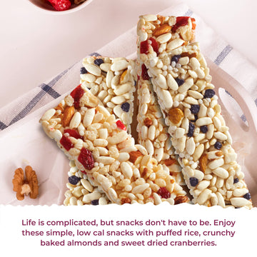 180 Snacks Skinny Rice Bar with Himalayan Salt, Cranberry & Almond, 3.22oz, 7 Count