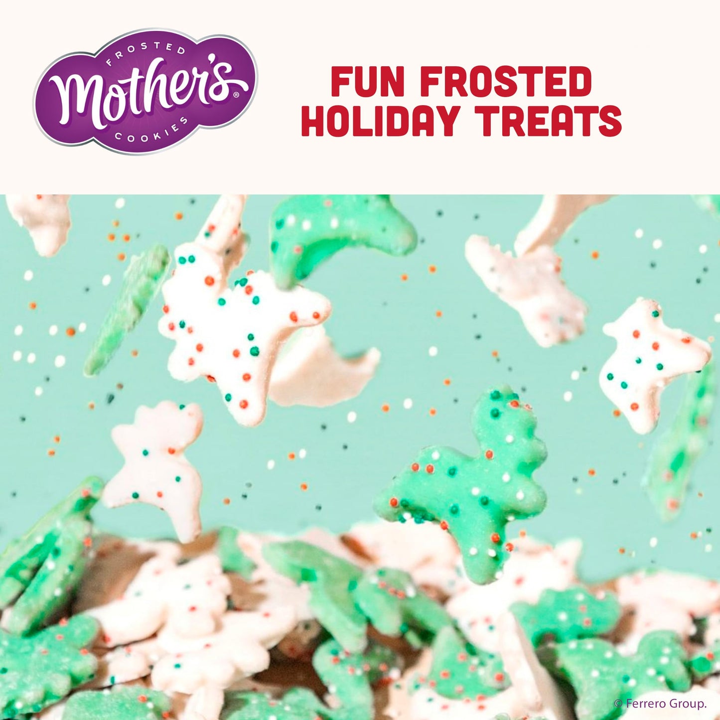 Mothers Frosted Cookies, Limited Batch Reindeer Games, stocking stuffer, Christmas Shortbread Animal Cookies, 30 Bags, 0.5 oz Ea