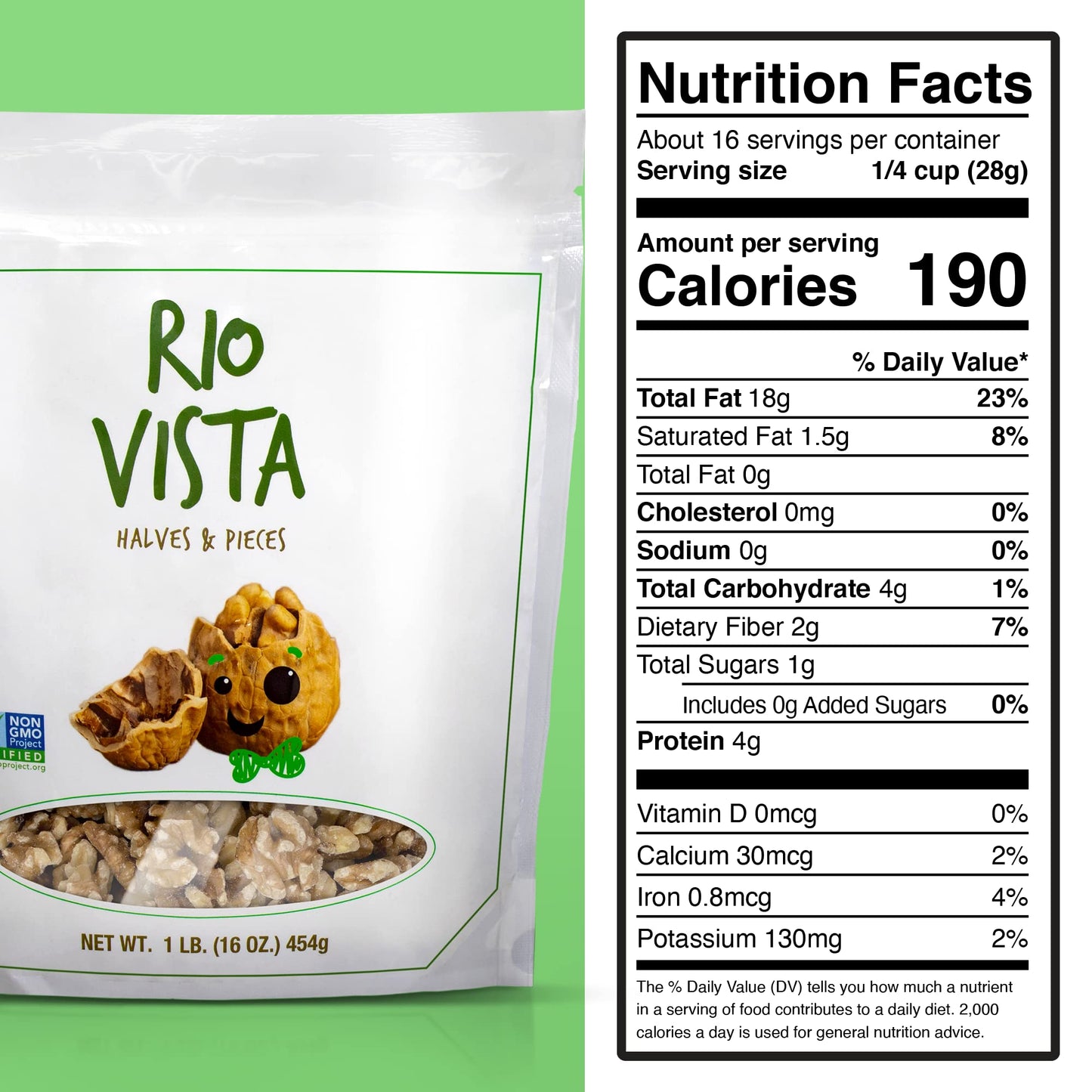 Shelled Walnut Halves & Pieces 2 Pack (2LBS/16oz)|California Grown Raw Walnuts Unsalted & Shelled |100% Natural & Non-GMO Verified  No Preservatives