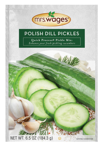 Mrs. Wages Polish Dill Pickles Quick Process Mix Quick and Easy Simple-To-Use Simple Homemade Pickles Traditional Pickle Flavori