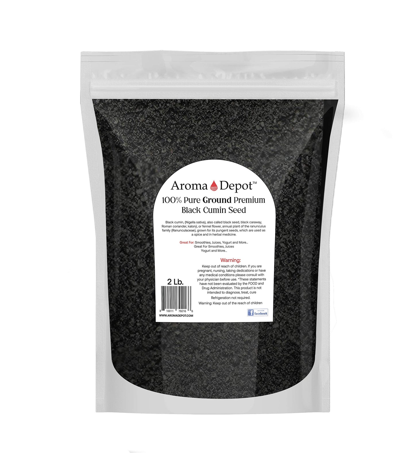 Aroma Depot Black Seed Powder, Ground Nigella Sativa, 2 lb, 100% Non-GMO, Gluten Free