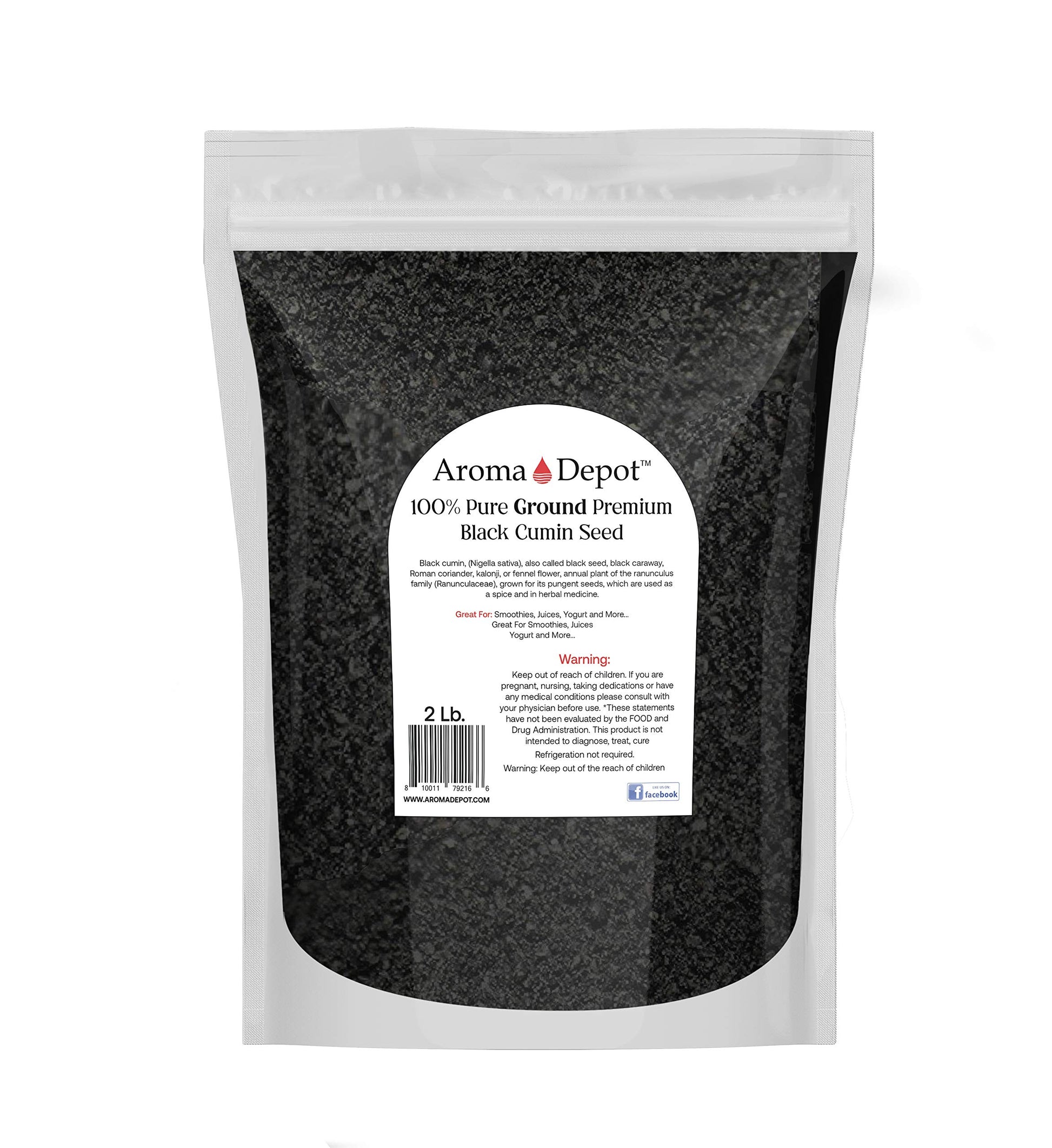 Aroma Depot Black Seed Powder, Ground Nigella Sativa, 2 lb, 100% Non-GMO, Gluten Free