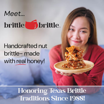 Brittle-Bittle Peanut Brittle Candy, Handmade Old Fashioned Peanut Brittle Made With Honey, All Natural, Gluten Free, Perfect Sn