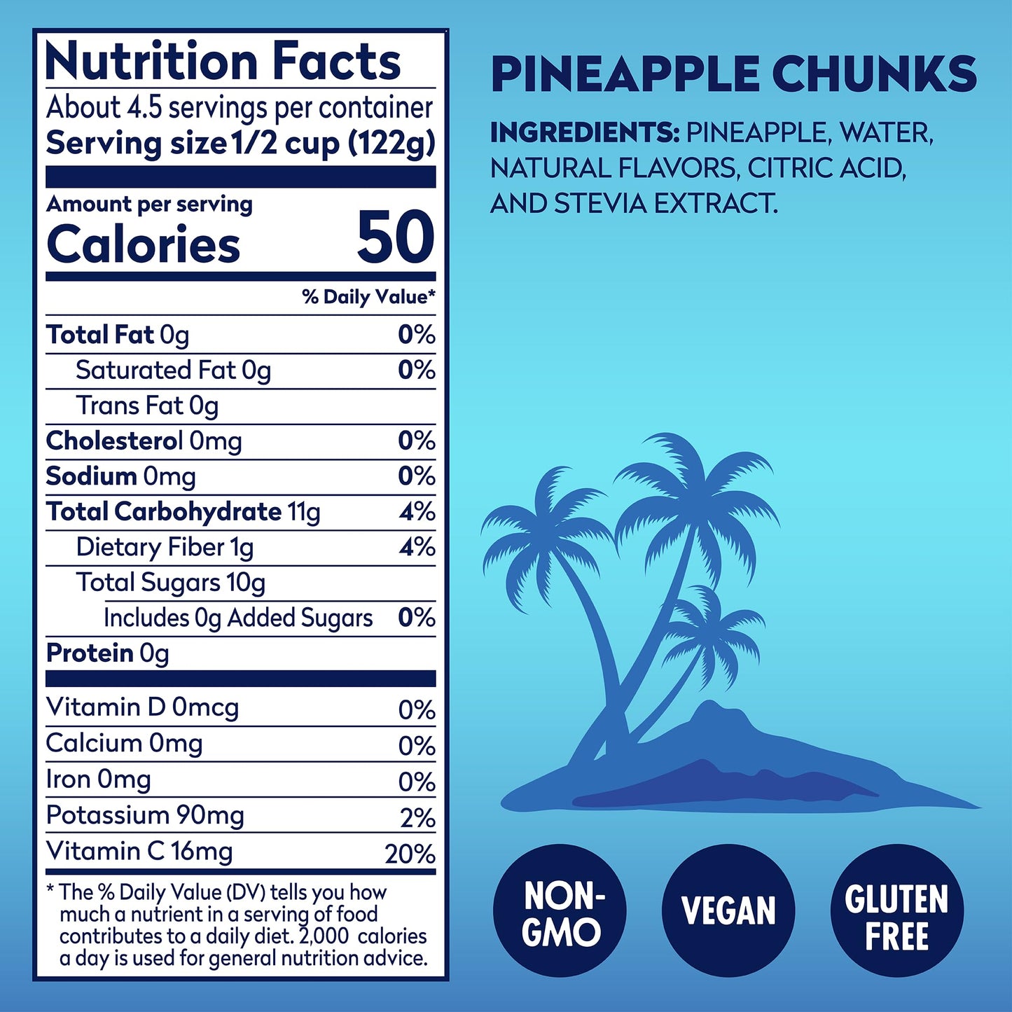 Dole Pineapple Chunks in Water with No Sugar Added - Dole Fruit Cans - 20 oz - 12 Pack