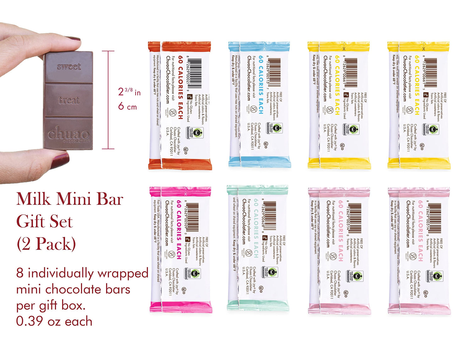 Chuao Chocolatier Milk Chocolate Mini Gift Box | Gourmet Chocolate Assorted Bars European No Preservatives | For Gift Baskets, Christmas, Valentines Day, Birthday, Thank You, Care Package | 16 Pieces