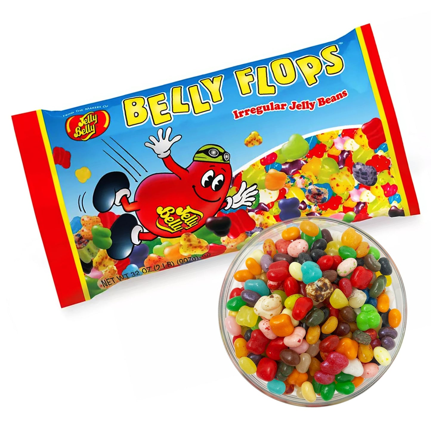 Jelly Belly Belly Flops Irregular Jelly Beans, Assorted Flavors, 2-Lb