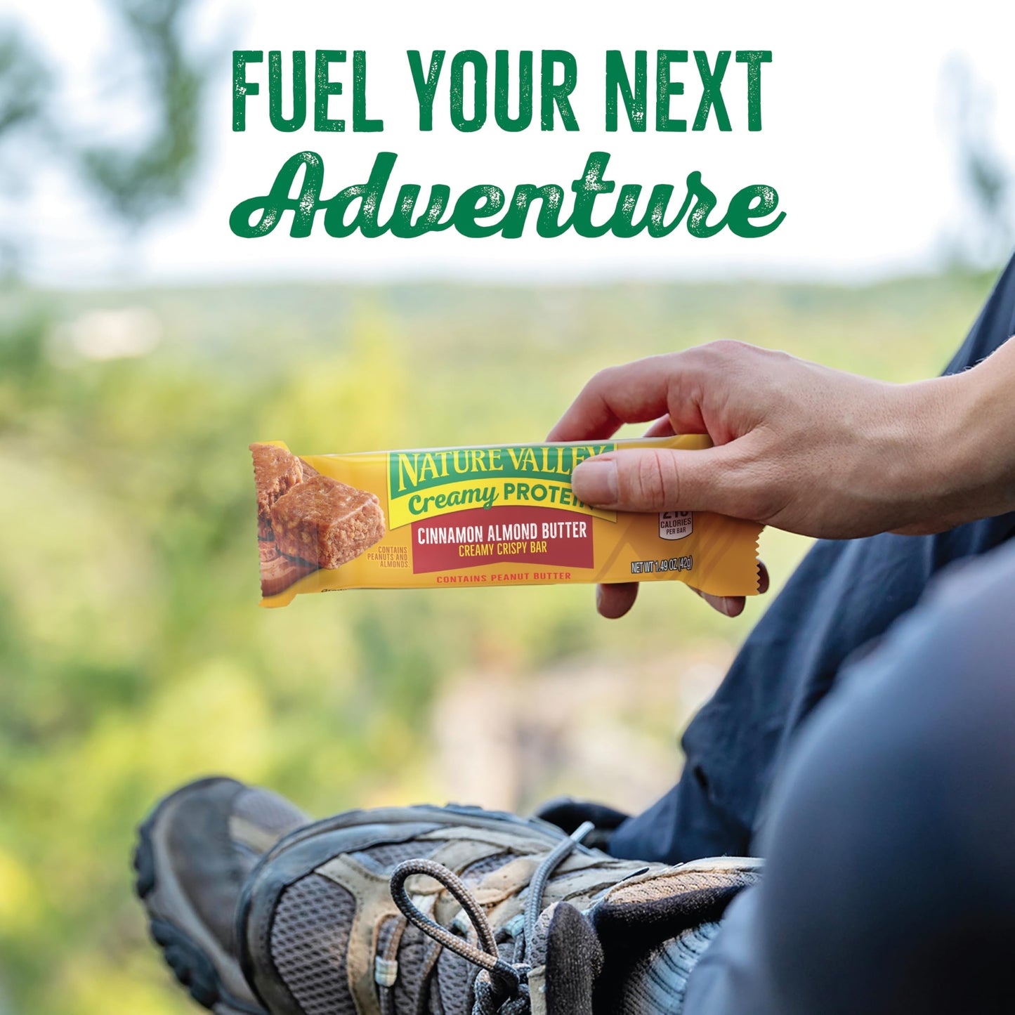 Nature Valley Creamy Protein Bars  Cinnamon Almond Butter  10g Protein Snacks  5 Bars  7.45 oz
