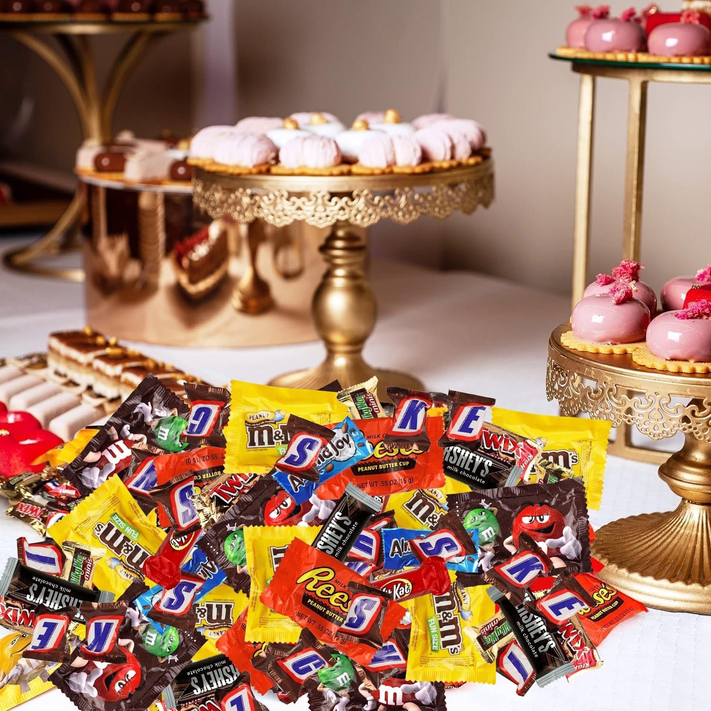 Assorted Chocolate Candy Mix - Individually Wrapped Milk  Dark  and White Chocolates - 5lb Bulk Variety Pack for Snacking  Sharing  and Gifting - Ideal for Home  Office  and Events